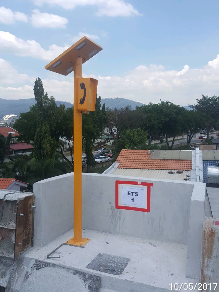 sos telephone and column use in outdoor